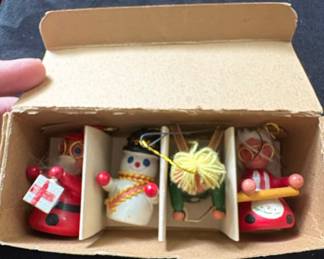 Trim-A-Tree Santa's Family Hand Painted Wooden Ornaments