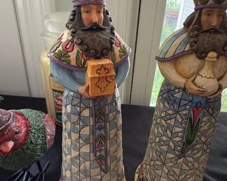 Jim Shore Heartwood Creek Bearing Gifts 3 Blue Wisemen Nativity Figurines