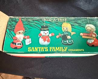 Trim-A-Tree Santa's Family Ornaments 1976