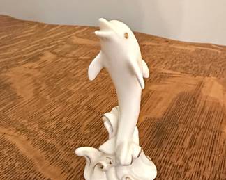 Lenox Porcelain Dolphin Figurine with 24K Gold Trim