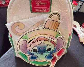 Loungefly Disney Stitch & Scrump Iridescent Holiday Ornament Mini Backpack