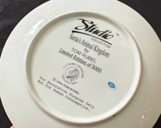 Tom Rubel Studio Collection Santa's Animal Kingdom Plate