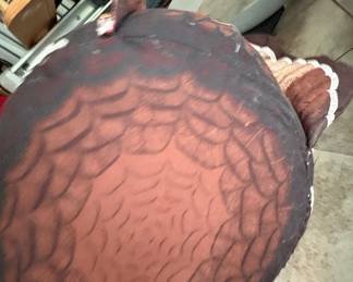 Vintage Stuffed Fabric Turkey Pillow