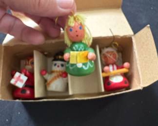 Trim-A-Tree Santa's Family Hand Painted Wooden Ornaments