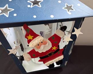 Christmas Decorative Metal Lantern with Santa or Snowman Figure