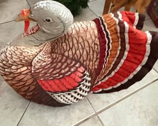 Vintage Stuffed Fabric Turkey Pillow
