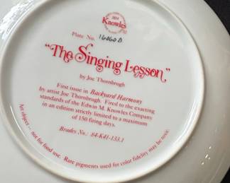 Edwin M. Knowles The Singing Lesson Collector Plate