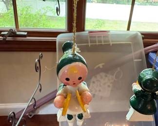 Vintage Hand-Painted Wooden Musical Band Ornaments