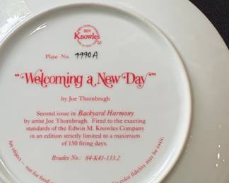 Edwin M. Knowles 'Welcoming a New Day' Collector Plate