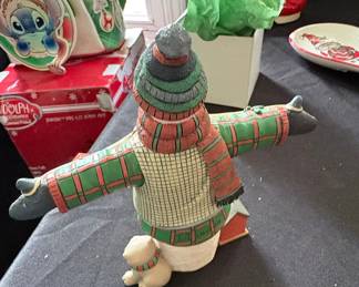 Lang & Wise "Red Cap & Coat" Snowman Figurine (1998)