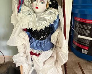 Dynasty Doll Collection Maxwell Porcelain Bisque Jester Harlequin Doll