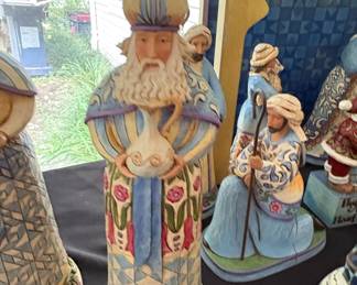 Jim Shore Heartwood Creek Bearing Gifts 3 Blue Wisemen Nativity Figurines