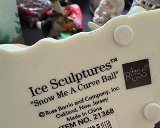 Russ Berrie Ice Sculptures Snow Me A Curve Ball Figurine