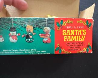Trim-A-Tree Santa's Family Hand Painted Wooden Ornaments