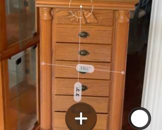 Vintage Oak Jewelry Armoire