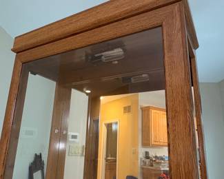 Furniture Oak Curio Display Cabinet