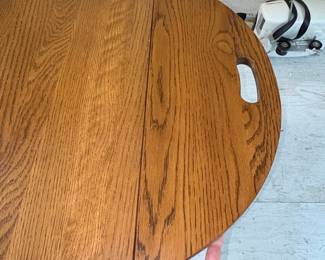 Ethan Allen Oak Drop-Leaf End Table