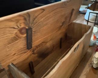Rustic Pine Blanket Chest with Heart Cutout