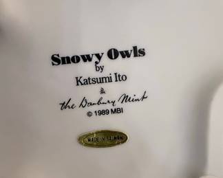 Danbury Mint Snowy Owls by Katsumi Ito