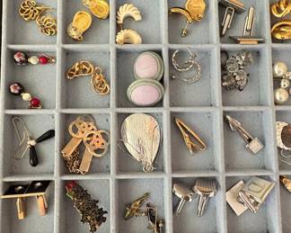 Assorted Vintage Costume Jewelry and Cufflink Collection