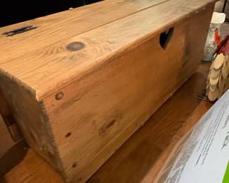 Rustic Pine Blanket Chest with Heart Cutout