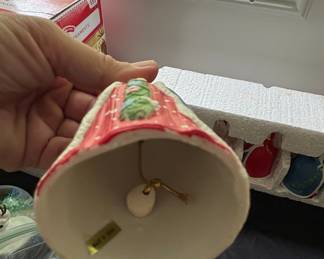 Holiday Time Santa Bell Ornaments