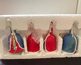 Holiday Time Santa Bell Ornaments