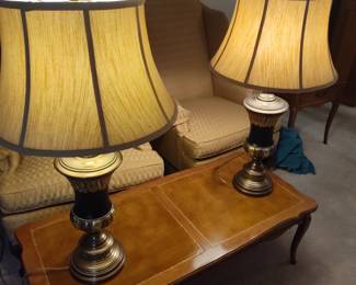 ANTIQUE BRASS MID CENTURY LAMPS
