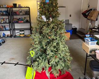 7 1/2 foot three-piece lighted Christmas tree.