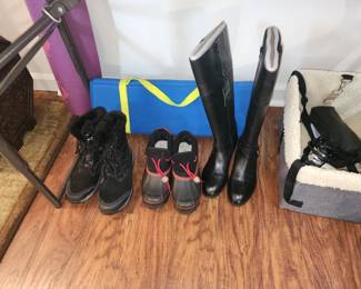 boots and yoga mats