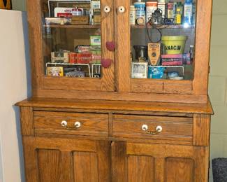 Antique, primitive, American farmhouse, step back cupboard. $600. In excellent condition considering its age 42"w x 83"h x 17.5"d. Top 12"d. In excellent condition considering its age 42"w x 83"h x 17.5"d. Top 12"d
