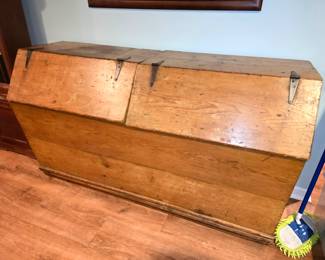 Primitive grain double storage bin. $450. Has tons of storage. 60"w x 34"h x 24"d