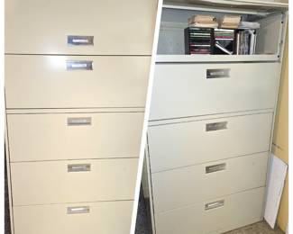 Four drawer, large file cabinet with top cubby