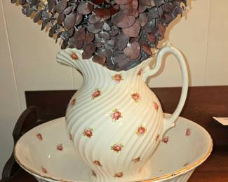 Vintage washbowl and pitcher made in England.