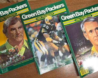 Green Bay Packers vintage yearbooks.