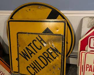 Rail road, watch children signs