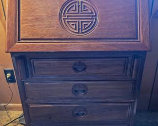 Rosewood Asian Style Secretary Desk