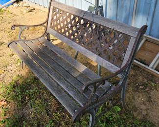 Cast Iron and Wood Garden Bench second image