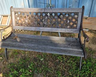 Cast Iron and Wood Garden Bench