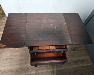 Empire Mahogany Drop Leaf Sewing Table h l w second image