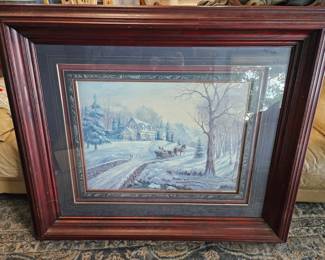 Winter Sunrise Sleigh Print by Carl Valente