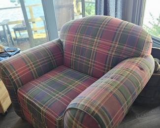 Plaid Upholstered Club Chair second image