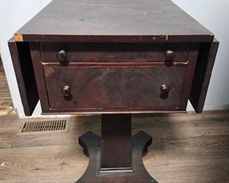 Empire Mahogany Drop Leaf Sewing Table h l w
