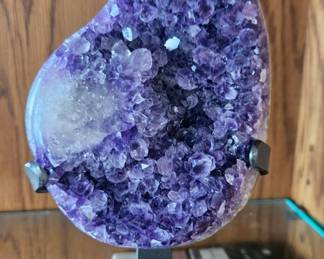 Polished Amethyst Geode Slice on Stand
