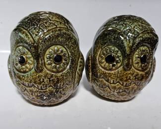 Vintage Ceramic Owl Salt and Pepper Shakers