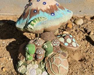 Turtle Mushroom Garden Statue