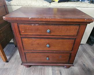 ThreeDrawer Wood Nightstand