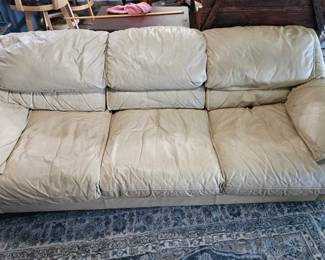 Cream Leather Sofa