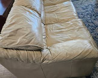 Cream Leather Sofa second image