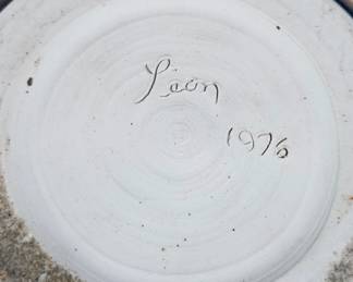 HandThrown Studio Pottery Bowl Signed Leon third image
